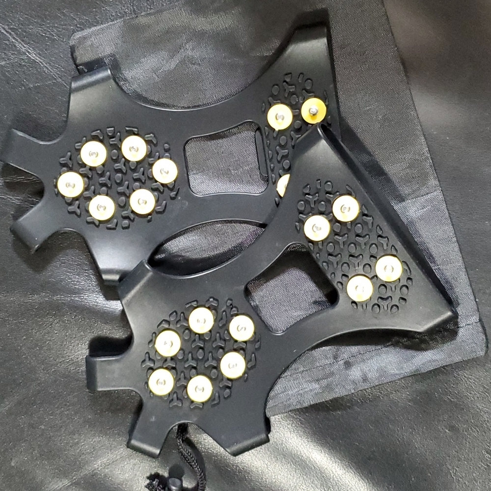 A women's size small pair of ice cleats.